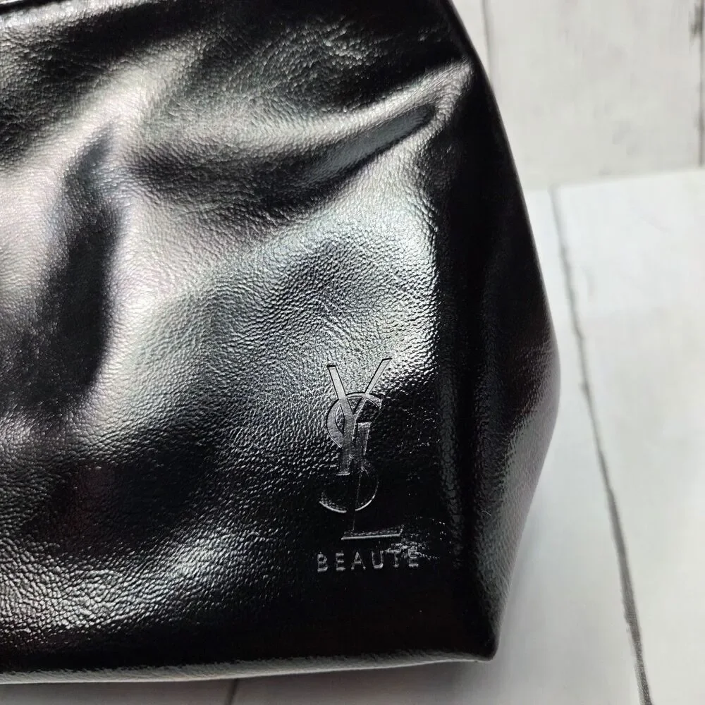 Yves Saint Laurent YSL Makeup Cosmetic Bag Black Travel Perfume Beauty Pouch